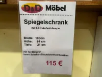 Spiegelschrank Wotaneiche 100x21x64 cm mit LED - Bild 3