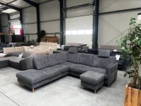 Zehdenick Ecksofa Federkern Anthrazit mit Hocker - Bild 5