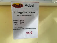 Spiegelschrank weiß 80x21x64 cm Badmöbel mit LED - Bild 3