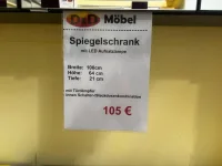 Spiegelschrank LED grau 100x21x64 cm Badmöbel Hamm - Bild 3