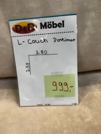 Ecksofa Samt Beige ca. 270x185 cm D&D Möbel - Bild 3