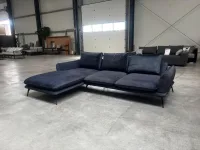 Ecksofa Samt Grau-Blau modern losen Kissen - Bild 1