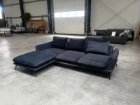 Ecksofa Samt Grau-Blau modern losen Kissen - Bild 2
