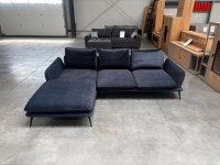 Ecksofa Samt Grau-Blau modern losen Kissen - Bild 4