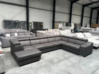 Wohnlandschaft Velour dunkelgrau XXL U-Form 9x verstellbar - Bild 1