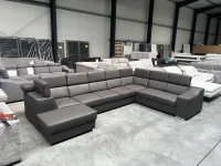 Wohnlandschaft Velour dunkelgrau XXL U-Form 9x verstellbar - Bild 2