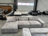 Ecksofa Cordstoff Grau losen Kissen ca. 300x200 cm - Bild 1