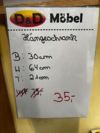 Hängeschrank Wotaneiche 30x21x64 cm Badmöbel - Bild 3