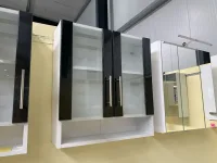 Bad-Hängeschrank weiß anthrazit Hochglanz 60x21x64 cm - Bild 1