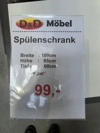 Spülenschrank 100 cm weiß matt mit Edelstahlspüle - Bild 2