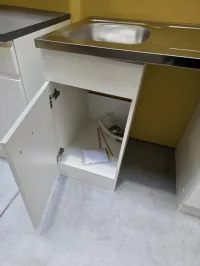 Spülenschrank 100 cm weiß matt mit Edelstahlspüle - Bild 3