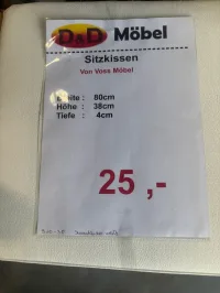 Sitzkissen Kunstleder weiß 80x38x4 cm - Bild 3