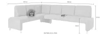 Eckbank Beige Strukturstoff 264x197 cm + 3 Sessel - Bild 6