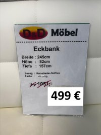 Elegante Eckbank Kunstleder altweiß - Bild 3