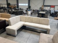Elegante Polster-Eckbank in Cordstoff Beige - Bild 1