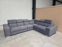 Ecksofa mit 5x Kopfverstellung - Microvelour Grau - Bild 2