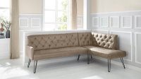 Polster-Eckbank Chesterfield Optik in Cappuccino - Bild 1