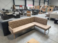 Polster-Eckbank Chesterfield Optik in Cappuccino - Bild 2