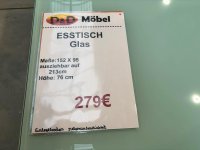 Ausziehtisch Milchglas 152/213x95 cm - Bild 6