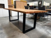 Esstisch 200x100 cm Zerreiche massiv mit Baumkante - Bild 2