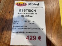 Esstisch Akazie massiv 180x100 cm Bootsform - Bild 3
