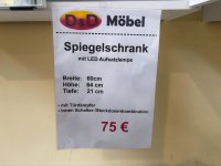 60 cm Spiegelschrank mit LED-Lampe - Badmöbel weiß - Bild 3