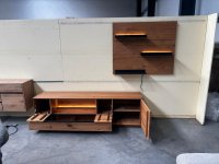 2-tlg. Wohnwand Asteiche teilmassiv mit LED - Bild 2