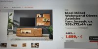 2-tlg. Wohnwand Asteiche teilmassiv mit LED - Bild 4