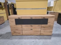 Sideboard Alteiche teilmassiv mit Grauglasfront - Bild 3