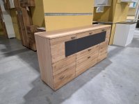 Sideboard Alteiche teilmassiv mit Grauglasfront - Bild 4