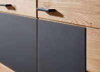 Sideboard Alteiche teilmassiv mit Grauglasfront - Bild 5