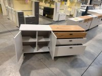 Sideboard weiß lackiert - Eiche furniert - Bild 2