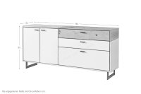 Sideboard weiß lackiert - Eiche furniert - Bild 5