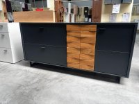 Sideboard grau lackiert – Echtholz Eiche – 186 cm - Bild 1