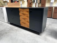Sideboard grau lackiert – Echtholz Eiche – 186 cm - Bild 5