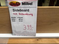 Sideboard mit LED-Beleuchtung – 196 cm, Grau-Matt Eiche - Bild 3