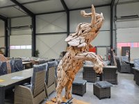 Gartenfigur Elefant Teakholz – 230 cm handgefertigt - Bild 3
