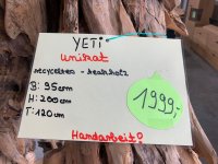 Yeti Bigfoot Gartenfigur aus Teakholz - Bild 2