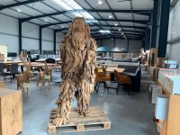Yeti Bigfoot Gartenfigur aus Teakholz - Bild 3
