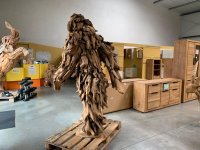 Yeti Bigfoot Gartenfigur aus Teakholz - Bild 5