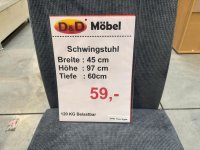 Schwingstuhl Grau mit Griff – Gepolstert - Bild 3