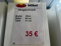 Hängeschrank Badmöbel weiß Hochglanz 30x64x21 - Bild 3