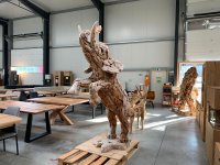 Gartenfigur Elefant aus Teakholz – handgefertigt - Bild 1