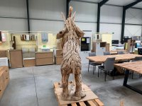 Gartenfigur Elefant aus Teakholz – handgefertigt - Bild 3