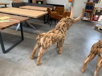 Teak-Holz-Skulptur Steinbock – Handgefertigtes Unikat - Bild 4