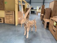 Teakholz-Skulptur Ziegenbock – Handarbeit - Bild 3
