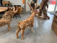 Teakholz-Skulptur Ziegenbock – Handarbeit - Bild 5