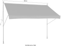 Klemm-Markise 400x150 cm in Anthrazit - Bild 2
