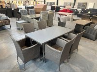 7-tlg. Gartensitzgruppe Polyrattan - Tisch & 6 Sessel - Bild 8