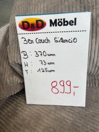 XXL Big Couch in Cordstoff grau - Bild 3